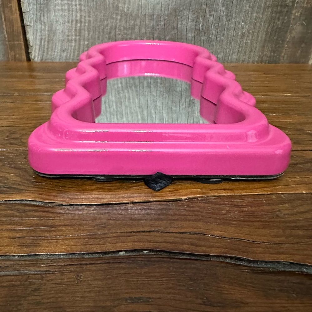 Scalloped Mirror in Hot Pink Wall Hanging or Tabletop - Picture 8 of 13